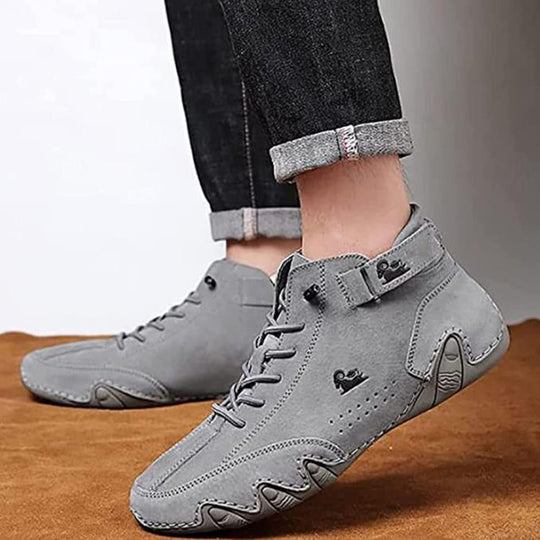 Men Ankle Boots Autumn Winter Suede Velcro Shoes Fashion Lace-up Sneakers