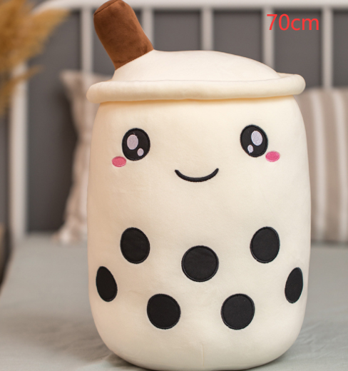 Cute Fruit Drink Plush Stuffed Soft Strawberry Milk Tea Plush Boba Tea Cup Toy Bubble Tea Pillow Cushion Kids Gift
