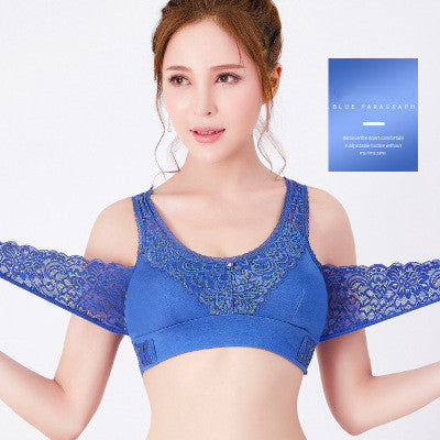 Beautiful back lace bra gathered to receive the milk adjustment type on the traceless thin bra without rims underwear female large size