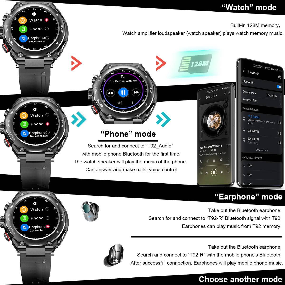 Smart Watch Bluetooth Headset Smart Sport Bracelet