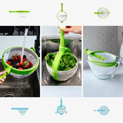 New Salad Spinner Scratch Resistant Nylon Spinning Colander