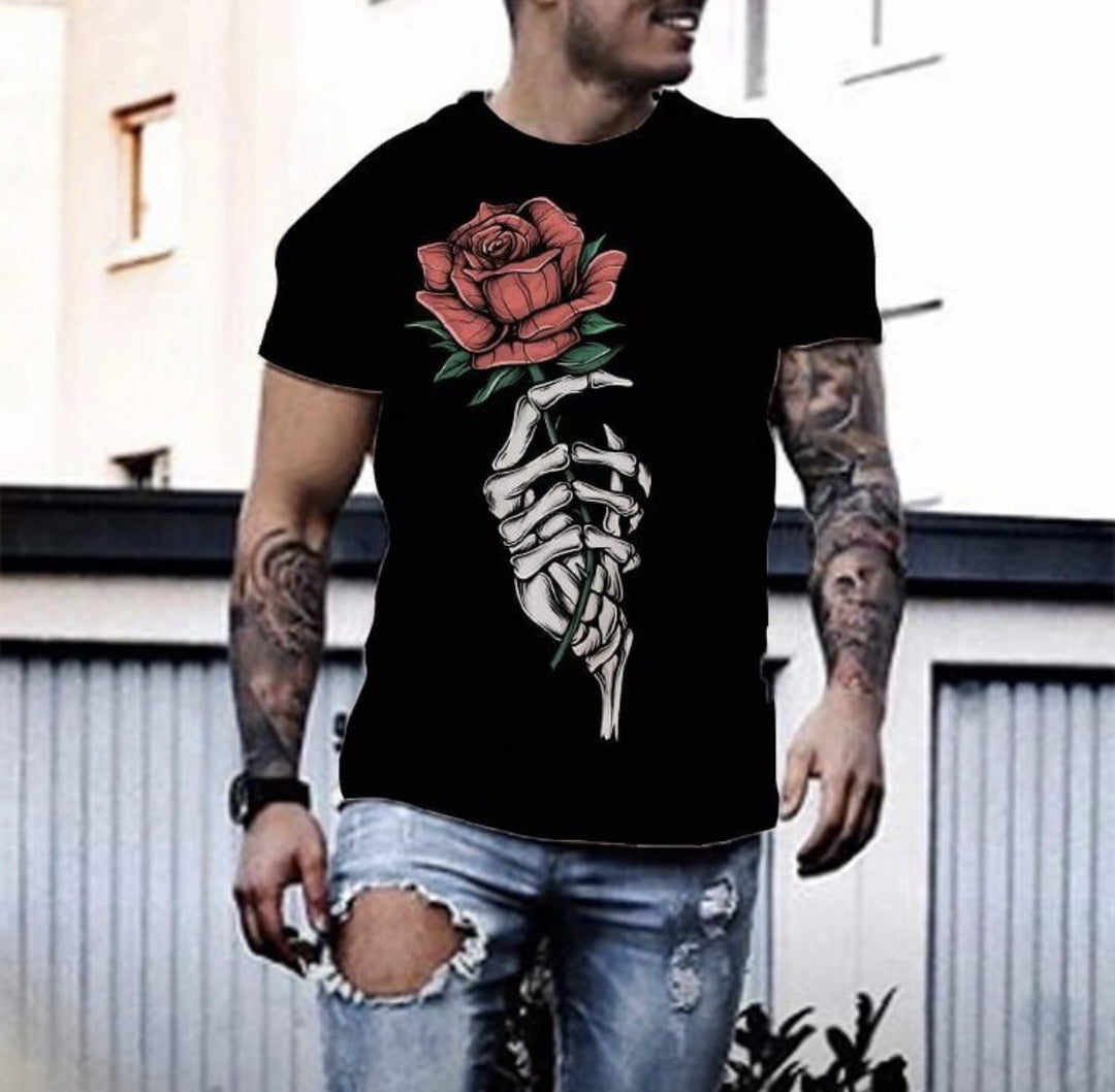 Men's 3D Digital Printing Casual Round Neck Short Sleeves T-shirt