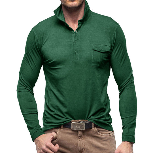 Outdoor Autumn And Winter New Polo Collar European And American Men's T-shirt
