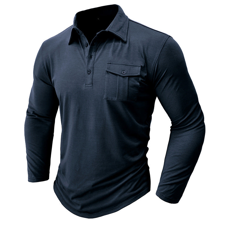 Outdoor Autumn And Winter New Polo Collar European And American Men's T-shirt