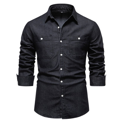 Men's Fashion Casual Denim Long Sleeve Shirt