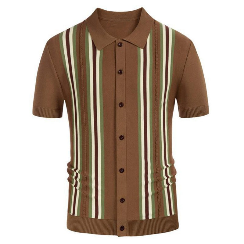 Summer Green Striped Short Sleeve