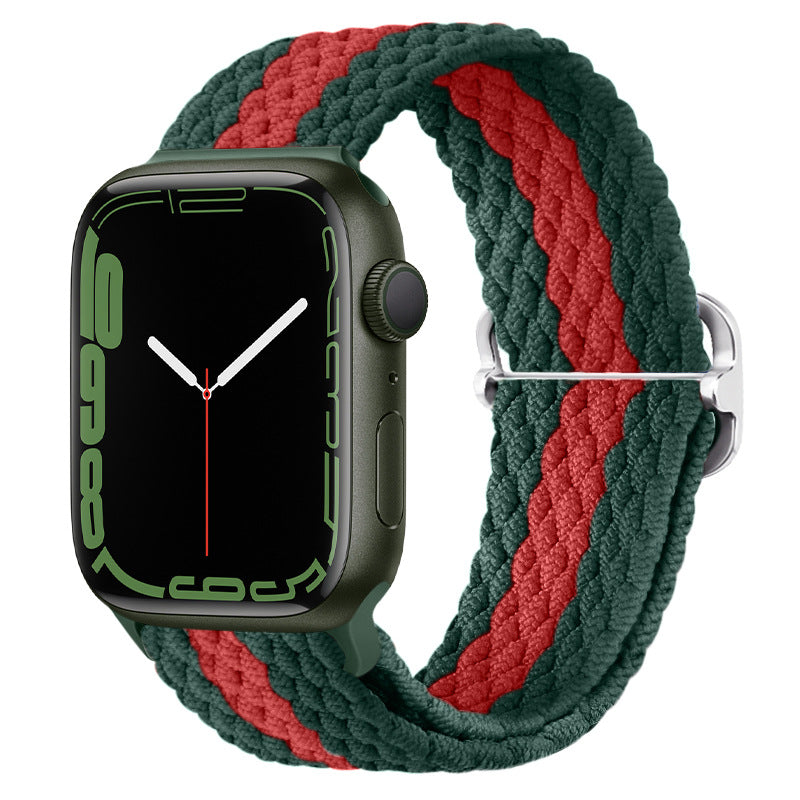 Apple Watch Watchband Adjustable Nylon Braided For Apple Watch7 Strap