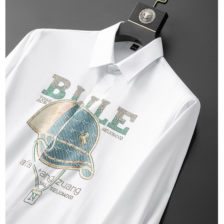 Trendy European Goods Rhinestone Shirt For Men