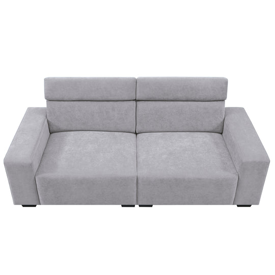 [VIDEO provided] [New] 87*34.2&#039;&#039; 2-Seater Sectional Sofa Couch with Multi-Angle Adjustable Headrest, Spacious and Comfortable Velvet Loveseat for Living Room,Studios, Salon,3 Colors